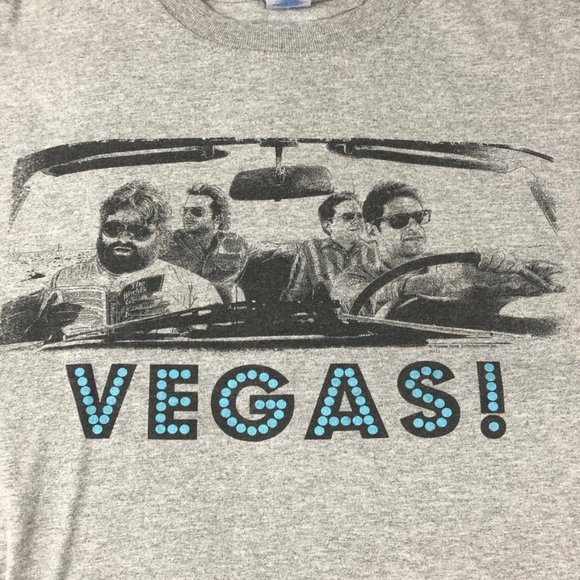 4/$15 Vegas T Shirt Adult Medium Gray The Hangover Graphic Short Sleeve - Picture 2 of 14